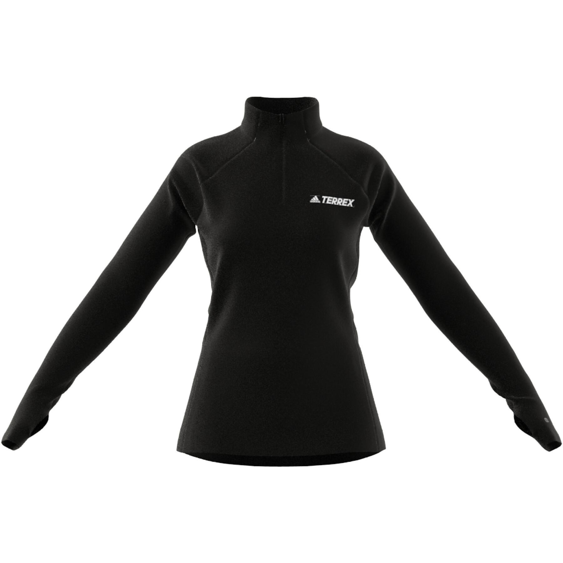 Fleece-Trainingsjacke mit halbem Reißverschluss Frau adidas Terrex Multi