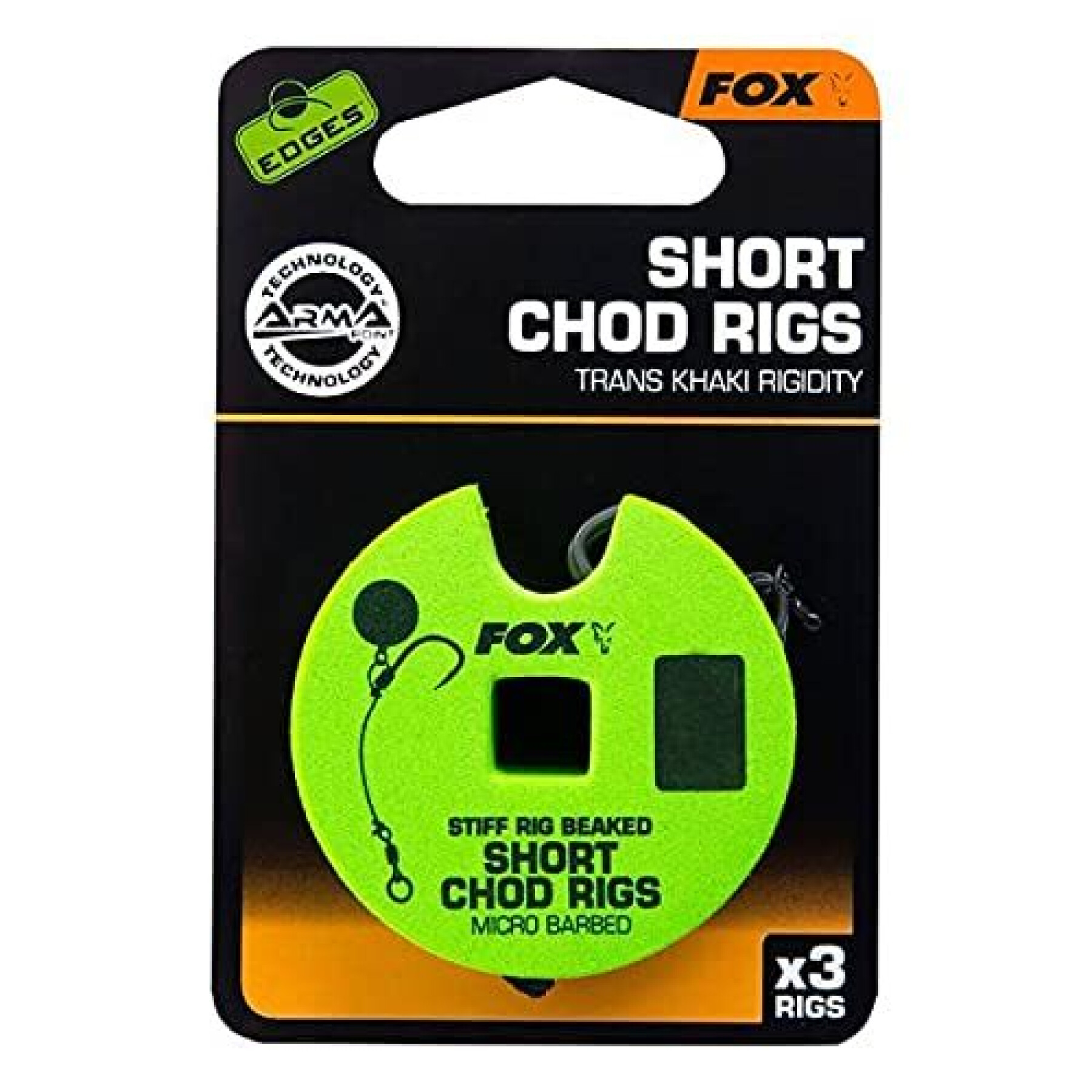 Monofilament Fox 25lb Shorts Chod Rig Barbed taille 6