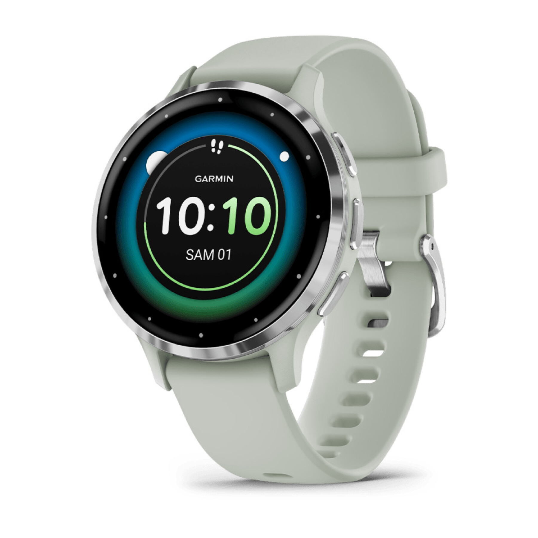 Connected Watch aus Edelstahl mit Silikongehäuse und -armband Garmin Venu® 3S