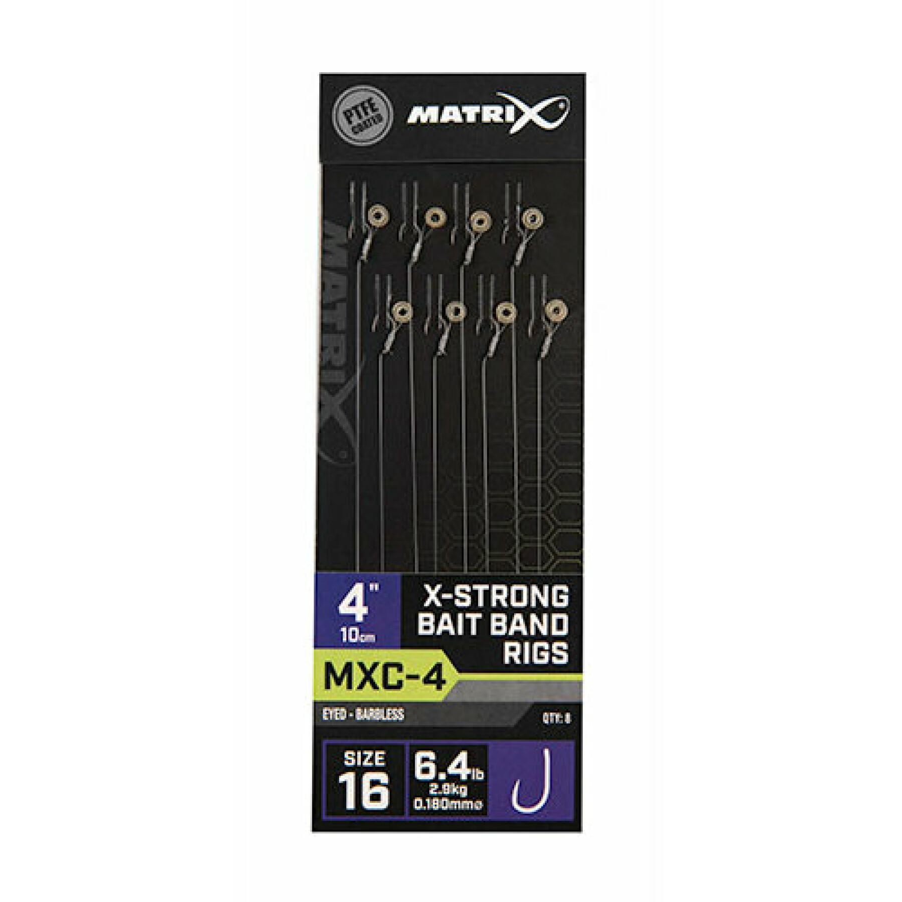 Barbless Vorfach Matrix MXC-4 X-strong Bait Band 10cm x8