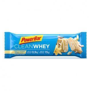 Packung mit 18 Riegeln PowerBar Clean Whey - Vanilla Coconut Crunch